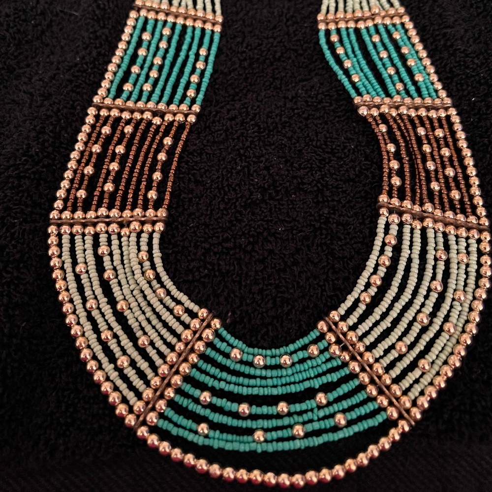 Beaded necklace & earrings